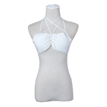 Sexy Crop Tops Women Bandage Strap Vest Cut Out Beach Tank Camis Cropped Strappy Bustier Bra Plus Size Black IMY66