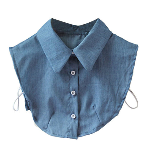 Vintage Women Denim Blue Fake Shirt Collar Decorative Necklace Choker Detachable collars IMY66