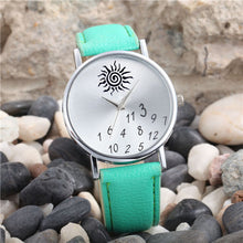 Women Casual Dress Watches Ladies PU Leather Watch Sun&Numbers Printed WristWatch relogio feminino IMY66