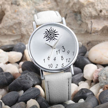 Women Casual Dress Watches Ladies PU Leather Watch Sun&Numbers Printed WristWatch relogio feminino IMY66