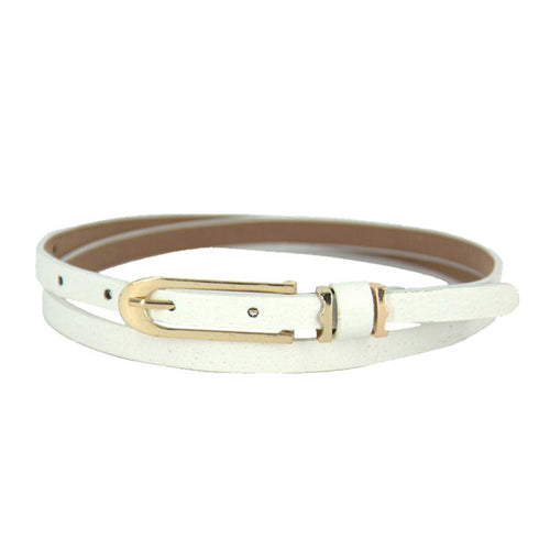 Accessories Casual Buckle Candy Color Thin Skinny PU Leather Belts For Women cinturones mujer ceinture femme IMY66