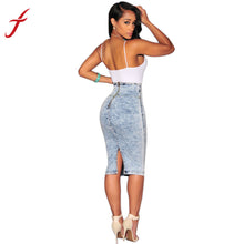 American Style Skirt Casual Women Sexy Denim Skirts Solid Club Wear High Waisted Pencil Skirt IMY66