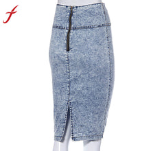 American Style Skirt Casual Women Sexy Denim Skirts Solid Club Wear High Waisted Pencil Skirt IMY66