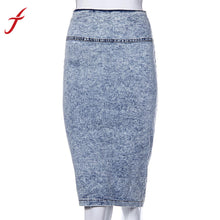 American Style Skirt Casual Women Sexy Denim Skirts Solid Club Wear High Waisted Pencil Skirt IMY66