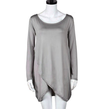 Women Casual Dress Solid Long Sleeve Round Neck Irregular Loose Party Mini Dress vestido de festa IMY66