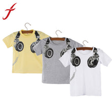Boy Kids Clothing Casual 3D Headphone Short Sleeve Tops Blouses T-Shirt Tees Clothes IMY66