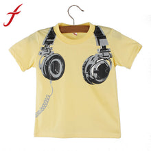 Boy Kids Clothing Casual 3D Headphone Short Sleeve Tops Blouses T-Shirt Tees Clothes IMY66