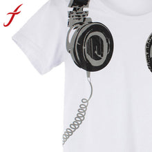 Boy Kids Clothing Casual 3D Headphone Short Sleeve Tops Blouses T-Shirt Tees Clothes IMY66