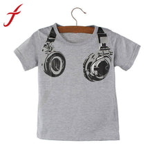 Boy Kids Clothing Casual 3D Headphone Short Sleeve Tops Blouses T-Shirt Tees Clothes IMY66