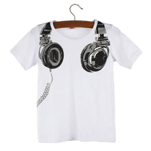Boy Kids Clothing Casual 3D Headphone Short Sleeve Tops Blouses T-Shirt Tees Clothes IMY66