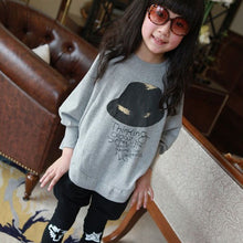 Children's T-Shirts Kids Girls Hat Pattern Long Sleeve Bat Wing Loose Blouse T-Shirt Tops Clothing For Girls IMY66