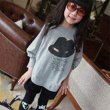 Children's T-Shirts Kids Girls Hat Pattern Long Sleeve Bat Wing Loose Blouse T-Shirt Tops Clothing For Girls IMY66