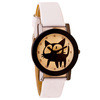 Cute Cat Faux Leather Crystal Imitation Quartz Watches Popular Men Women wrist watches IMY66