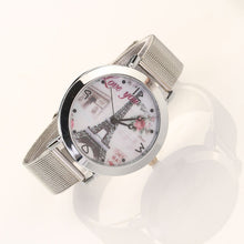 Dress Watch Women LOVE Eiffel Tower Printed Round Quartz Bracelet Wrist Watch relogio feminino montre femme IMY66