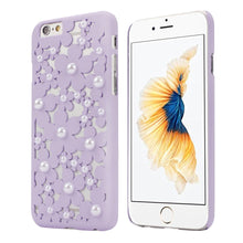 Cute Flower Hollow Out Pearl Flowers Cell Phone Back Case Cover Skin For iPhone 6S 4.7 Inch IMY66