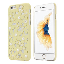 Cute Flower Hollow Out Pearl Flowers Cell Phone Back Case Cover Skin For iPhone 6S 4.7 Inch IMY66