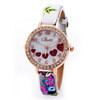Loving Heart Watches Women Casual Rhinestone Faux Leather Strap Band Quartz Wrist Watch relogios feminino IMY66