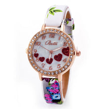 Loving Heart Watches Women Casual Rhinestone Faux Leather Strap Band Quartz Wrist Watch relogios feminino IMY66