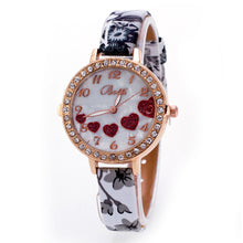 Loving Heart Watches Women Casual Rhinestone Faux Leather Strap Band Quartz Wrist Watch relogios feminino IMY66