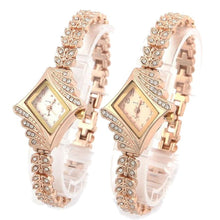 Luxury Women Crystal Rhinestone Quartz Watches Rhombus Bracelet Bangle Wrist Watch relogios feminino IMY66