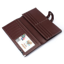 Men Long Section Button Bifold Business Faux Leather Wallet Card Coin Wallet Purse IMY66