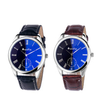 Mens Faux Leather Band Casual Dress Watches Blue Ray Roman numerals Quartz Analog Bracelet WristWatch Clock IMY66