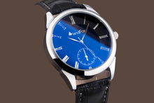 Mens Faux Leather Band Casual Dress Watches Blue Ray Roman numerals Quartz Analog Bracelet WristWatch Clock IMY66