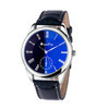 Mens Faux Leather Band Casual Dress Watches Blue Ray Roman numerals Quartz Analog Bracelet WristWatch Clock IMY66
