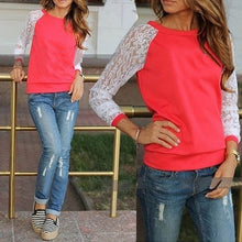 Plus Size Womens Lady Casual Long Sleeve Lace Hooded Shirt Blouse Tops blusas feminina IMY66