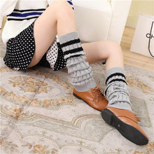 Student Girls Overknee Fringe Knitting Socks Leg Warmers Boot Cover Keep Warm Socks leg warmers for women IMY66