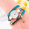 Style Casual Dress Watch Women's Ladies Bracelet Watches PU Leather Rhinestone Quartz WristWatch For Women IMY66