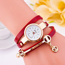 Style Casual Dress Watch Women's Ladies Bracelet Watches PU Leather Rhinestone Quartz WristWatch For Women IMY66