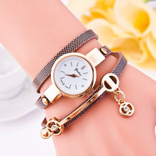 Style Casual Dress Watch Women's Ladies Bracelet Watches PU Leather Rhinestone Quartz WristWatch For Women IMY66