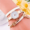 Style Casual Dress Watch Women's Ladies Bracelet Watches PU Leather Rhinestone Quartz WristWatch For Women IMY66