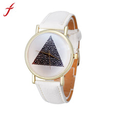 Triangle Pattern PU Leather Band Analog Quartz Vogue Wrist Watch Hours relogio feminino IMY66