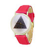 Triangle Pattern PU Leather Band Analog Quartz Vogue Wrist Watch Hours relogio feminino IMY66