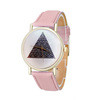 Triangle Pattern PU Leather Band Analog Quartz Vogue Wrist Watch Hours relogio feminino IMY66