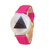 Triangle Pattern PU Leather Band Analog Quartz Vogue Wrist Watch Hours relogio feminino IMY66