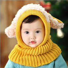 Baby Kids Girls Boys Warm Woolen Cute Rabbit Ears Coif Hood Scarf Caps Hats Toddler bonnet enfant IMY66