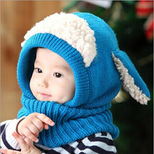 Baby Kids Girls Boys Warm Woolen Cute Rabbit Ears Coif Hood Scarf Caps Hats Toddler bonnet enfant IMY66