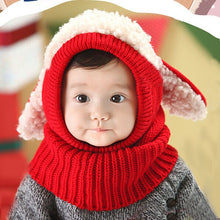 Baby Kids Girls Boys Warm Woolen Cute Rabbit Ears Coif Hood Scarf Caps Hats Toddler bonnet enfant IMY66