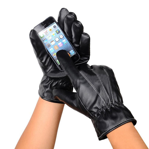 Mens Faux Leather Super Warm Driving Gloves Mittens Cashmere Cashmere luvas de inverno IMY66