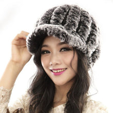 Women Faux Rabbit Fur Hat For Women Thick Handmade Headgear Warm Caps Female Women's Hats IMY66