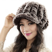 Women Faux Rabbit Fur Hat For Women Thick Handmade Headgear Warm Caps Female Women's Hats IMY66