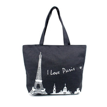 Women Canvas Bag Ladies Handbag Shoulder Bag Paris Eiffel Tower Bookbag Tote Bag bolsas feminina IMY66