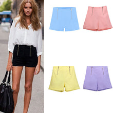 Women Girl Casual Elastic Shorts High Waist Feminino tropical Double Zipper Shorts IMY66