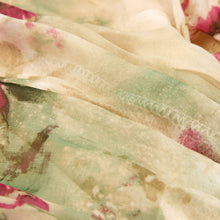 Floral Patterns Pleated Elastic Waist Long Maxi Skirt Big Bottom Printed Bohemia Skirt Women Full Long Chiffon Skirt IMY66