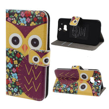Flower Owl Pattern Leather Magnetic Wallet Cover Case For HTC One M8 IMY66