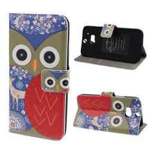 Flower Owl Pattern Leather Magnetic Wallet Cover Case For HTC One M8 IMY66