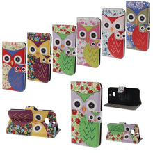 Flower Owl Pattern Leather Magnetic Wallet Cover Case For HTC One M8 IMY66